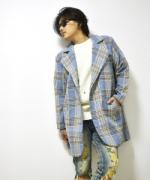 ͽ2پʡWool Check W Chester Coat/å֥/BLU