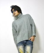 【先行予約2月入荷商品】Turtle Neck Knit Sweater/タートルネックニットセーター/GRA