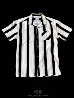 FLASHBACK19SSǿOVERSIZE Stripe short sleeve shirt BLK