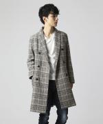 VANQUISH Gren check Double breasted Chesterfield Coat