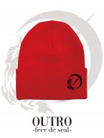 OUTRO-feer de seal- Wolf Logo Knit Cap RED