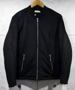 Suede Boa Single Rider's Jacket-BLACK-